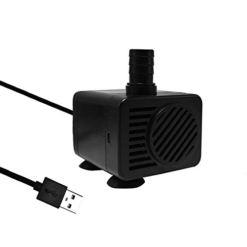 Homvik Mini USB Bomba de agua sumergible 200L/H 1.5W Bomba de agua para fuente de agua Mascotas Acuario Estanque y pecera Circulación ultra silenciosa de agua dulce y marina