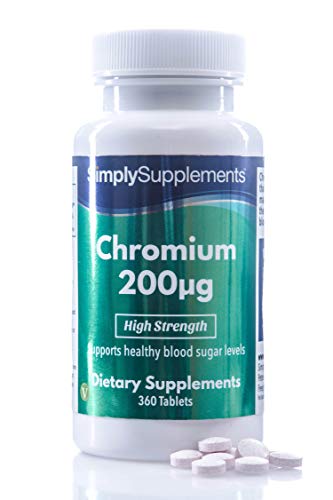 Chromium 200 mcg - ¡Botella por un año!  - Apto para veganos - 360 comprimidos - SimplySupplements
