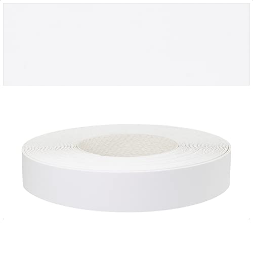 Mprofi MT® (rollo de 50 m) Cintas para bordes de melamina laminada-Cintas adhesivas-Cinta para bordes de madera autoadhesiva Marcas-Bordes-Blanco liso 17 mm