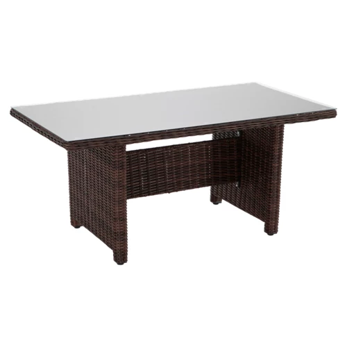 Mesa resina trenzada Costa Rica marrón 80x69x150 cm