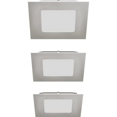 Pack de 3 focos led cuadrados inspire niquel de 4w