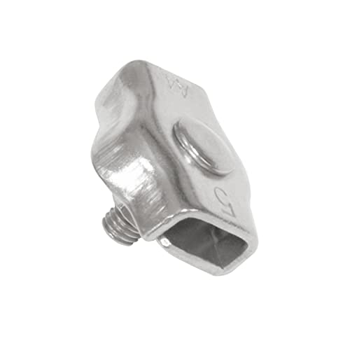 amig - Pack de 2 Bridas sencillas planas de acero inoxidable Mod.30105 para atar cuerdas, cables o alambres metálicos, pomos regulables o abrazaderas con tuerca, plateada, medida: Ø 3 mm
