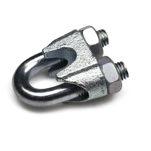Constrabo® |  Abrazaderas de cable de acero 20x DIN741 |  Tamaño 3 mm |  Clips de alambre de acero galvanizado |  abrazaderas para cables, abrazaderas para cables, abrazaderas para cables de acero, abrazaderas para cables
