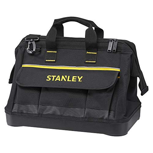 STANLEY 1-96-183 Bolsa de herramientas grande con cremallera 45 cm x 27,5 cm x 23,5 cm Base reforzada Asa ajustable