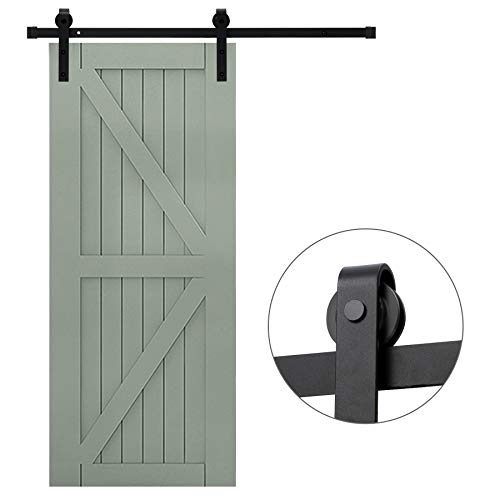 Fittyz 6FT 183cm Kit de herrajes para puertas corredizas de granero con 100 kg de capacidad Riel para puerta corrediza de granero (6FT 183cm)