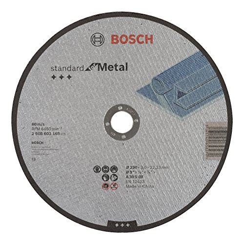 Bosch 2 608 603 168 - Disco de corte recto estándar para metal - A 30 S BF, 230 mm, 22,23 mm, 3,0 mm (paquete de 1)