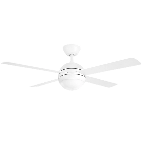 Ventilador de techo con bola blanca cruzada luz led 122 cm dc
