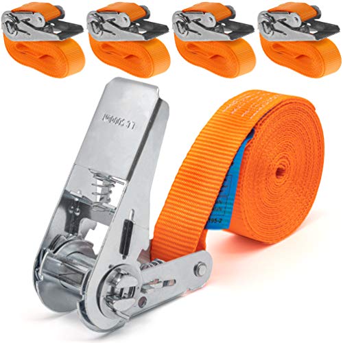4 x 800 kg 4 m Tensor de trinquete Correas de trinquete Correas de anclaje Correas de trinquete 25 mm Una pieza