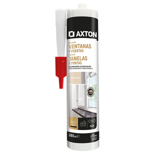 Axton esmalte de silicona neutro 280 ml transparente