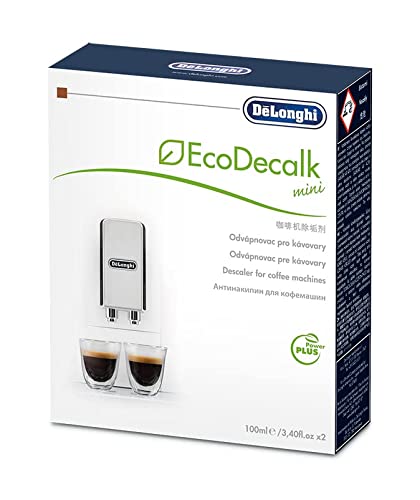 De'Longhi Ecodecalk Mini Universal Descaler, cafeteras superautomáticas, pack x2, 100 ml, componentes naturales, modelos compatibles ETAM/ECAM
