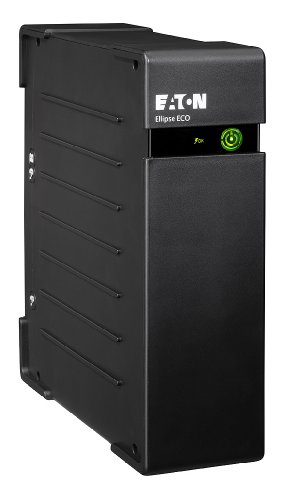 Eaton Ellipse ECO 650 DIN - Sistema de alimentación ininterrumpida (UPS) de 650 VA con protección contra sobretensiones (4 enchufes Schuko), negro, 400 W