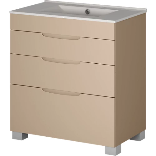 Mueble de baño con lavabo asimétrico moka mate 100x45 cm