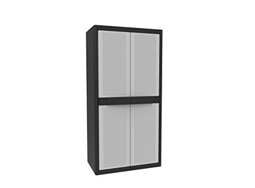 Terry, Jumbo Cab 3900 Qblack, armario de 2 puertas, separador vertical y 4 estantes.  89,7x53,7x180cm