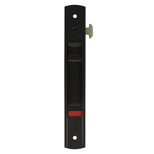 amig - Pestillo para ventanas y puertas correderas de aluminio Mod.3850, cerradura con gancho para empotrar, aluminio acabado negro, medidas: 174 x 29 mm