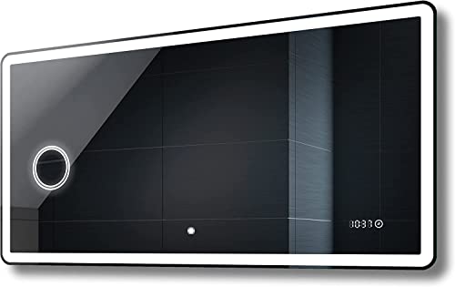 Espejo de baño con iluminación LED FORAM - Personaliza el espejo de pared con accesorios - 120x80cm - Diferentes medidas para el baño - Iluminado, Retroiluminado - L59