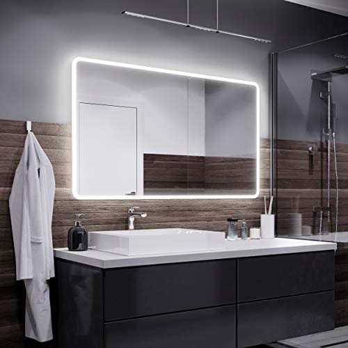 Espejo Alasta Osaka - Espejo de baño 120x80cm con iluminación LED - Bianco Firo LED