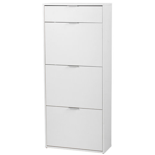Un zapatero blanco para 15 pares de 61,3x140x25 cm