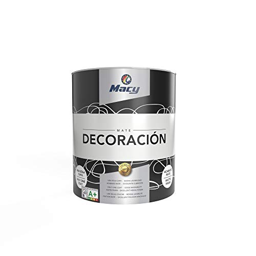 Pintura Plástica Mate Macy Decoración de Interiores Excelente cobertura, perfecto acabado.  El color blanco.  750ml