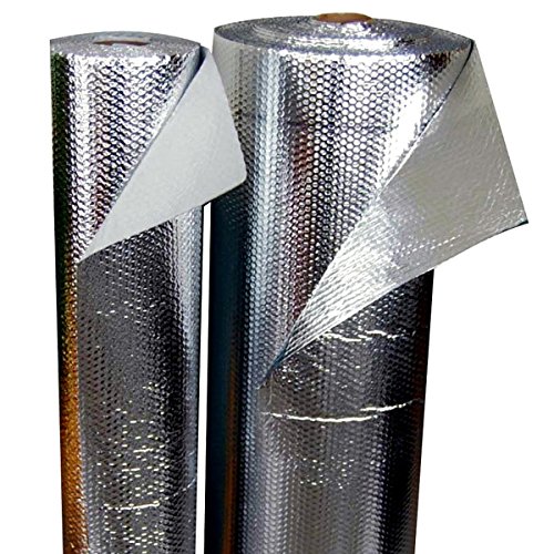 Aislamiento térmico reflectante 100% aluminio y burbujas.  Para frío y calor: Viviendas, caravanas y furgones, áticos, fachadas, puertas de garaje y usos industriales.  Rollo 6m2 (5x1,20)