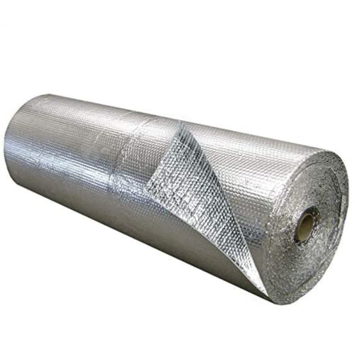 Optimer System - 100% Aluminio MULTICAPAS Aislamiento térmico reflectante Frío/Calor - Aislamiento térmico para Paredes Techo Suelo Fachada Ático Obras de reforma Uso profesional - Rollo (42m2)