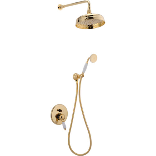 Juego de ducha empotrado monomando Huber gold oxford