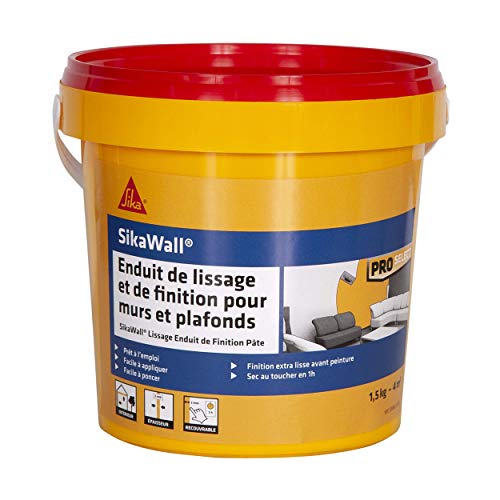 Sikawall Smoothing and Finishing Coating Smoothing Acabado para paredes y techos Pasta 1,5 kg