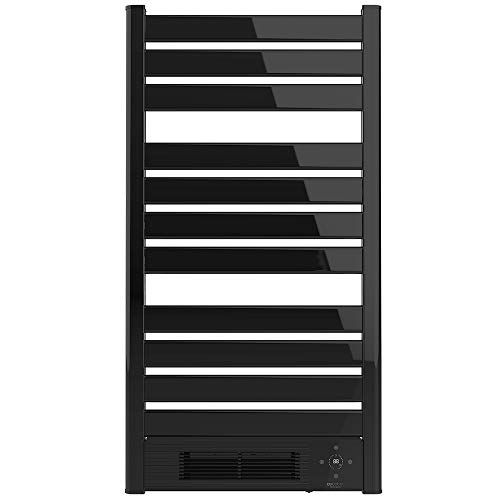 Cecotec Toallero Eléctrico Bajo Consumo Radiador Ready Warm 9770 Toalla Cerámica Negra.  Calentador de cerámica incorporado 2000W Pantalla LED Temporizador de control remoto IPX4