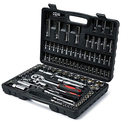 Caja de Herramientas Gricol 94 Piezas Juego de Herramientas Domésticas Juego de Enchufes de Reparación Diaria y Caja de Herramientas de Bricolaje