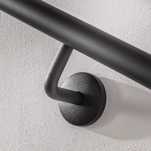 Fijación a pared, soporte barandilla negro, diámetro 42mm