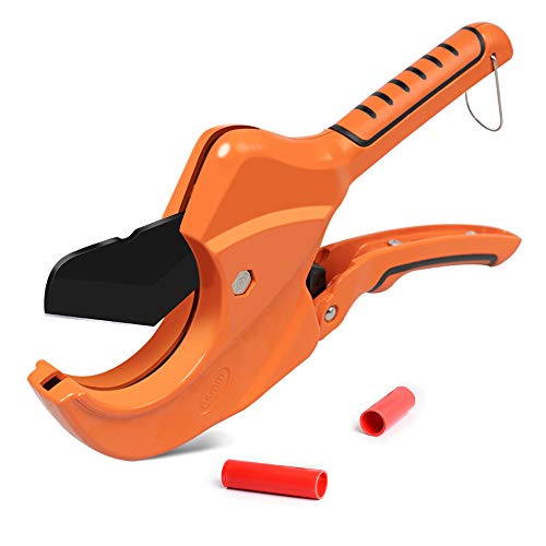AIRAJ Cortatubos de PVC, Cortatubos de plástico con trinquete de 2-1/2 pulgadas (64 mm), adecuado para cortar mangueras de plástico PEX, PVC y PPR y otros materiales compuestos