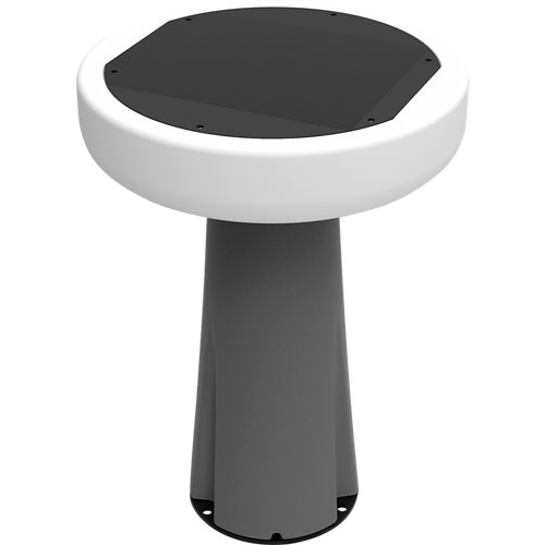 Pequeña lámpara solar con pedestal de 8 w de potencia y 41,5 cm de altura