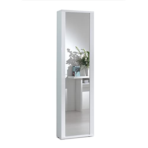 Kiamami Valentina ANTA columna multiusos con espejo Y MARCO EN BLANCO