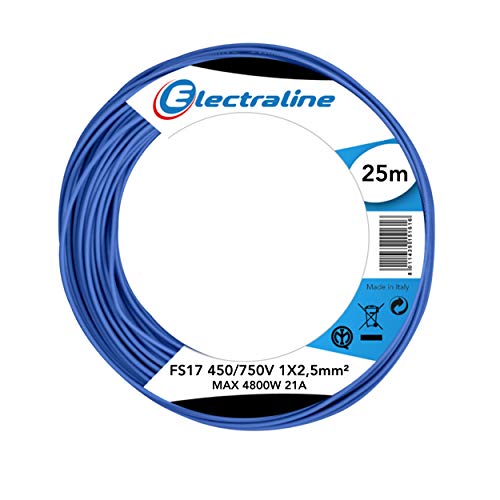 Electraline 13162 FS17 cable unipolar, sección 1 x 2,5 mm², azul, 25 m