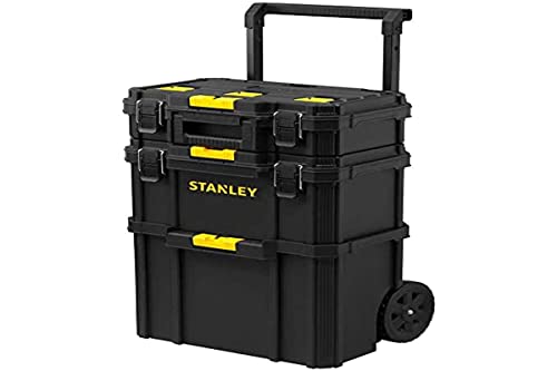 STANLEY STST83319-1 - Taller móvil 3 en 1, Compacto, Portaherramientas integrado, capacidad total 80 L, capacidad de carga 45 kg, mango telescópico de 35 mm de ancho, Multicolor