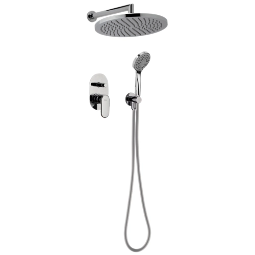 Conjunto de ducha empotrado monomando gris/plata Huber