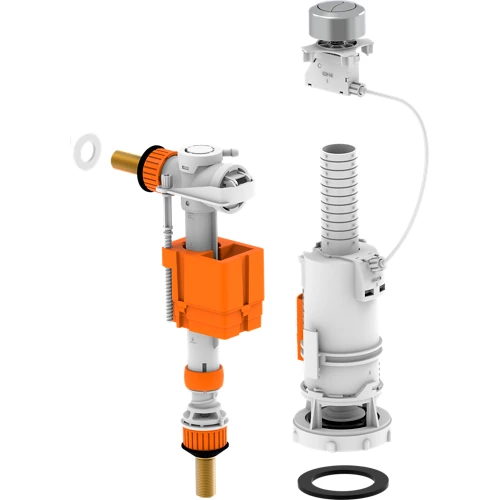 Conjunto inodoro Equation de dos botones + grifo universal