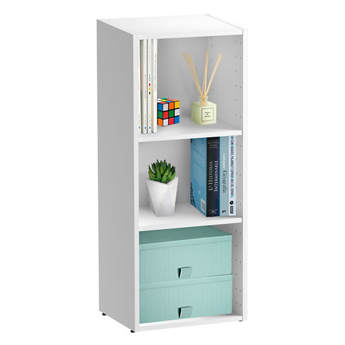librería spaceo home con dos baldas blancas 40x100x30 cm