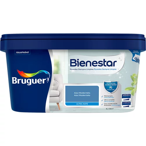 Bruguer cuadro bienestar 4l azul modernista