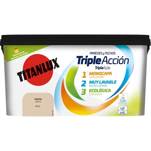 Pintura arena Titanlux 4l con triple acción