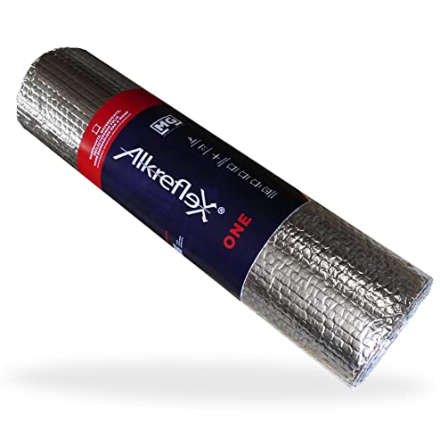 Rollo aislante térmico Alkreflex |  Lámina de aluminio y aislamiento de burbujas 0,6x10m |  Aislamiento térmico para paredes |  Aislamiento del ático |  Aislamiento de tuberías de calefacción |  aislante del radiador