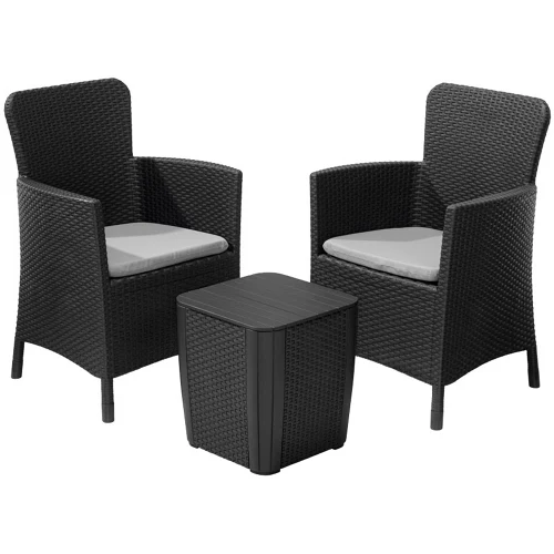 Conjunto de sofás y mesa baja iowa de resina para 2 personas
